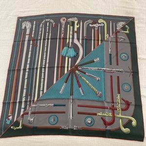COPY - 90CM Hermes Scarf Encounter Cannes et Pommeaux & Les Cannes